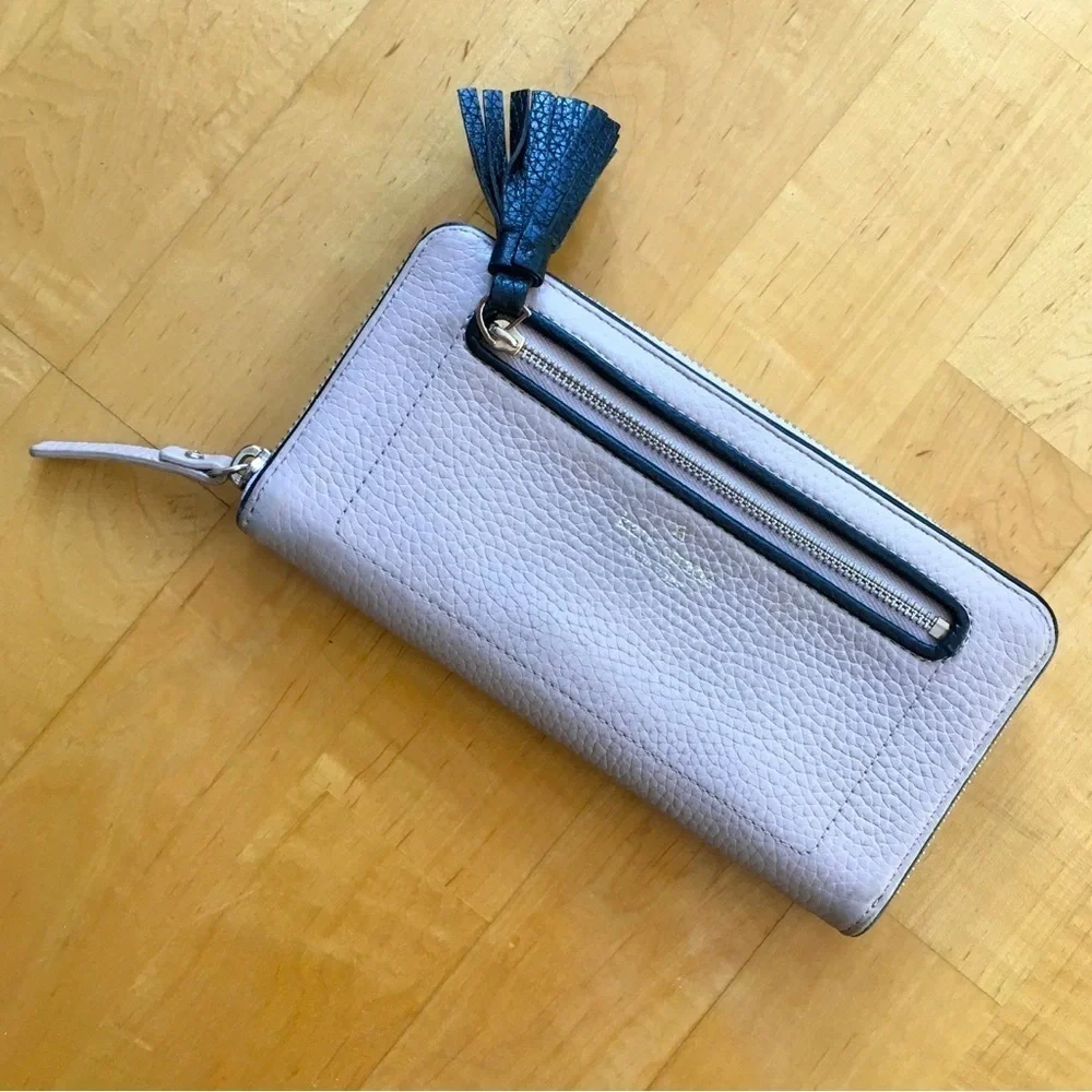 Kate Spade Wallet Zip Around Cream Beige Black